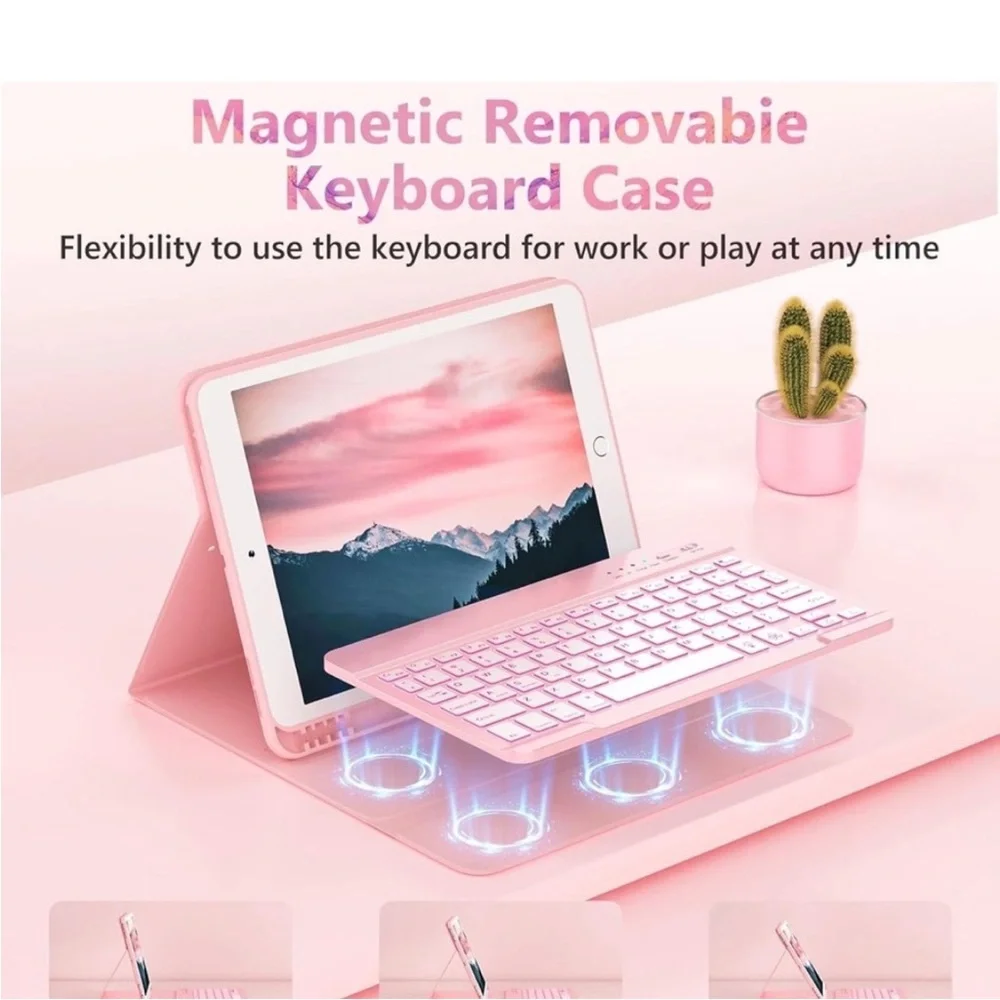 Pink Marble Bluetooth Keyboard Case for 10.5” iPad